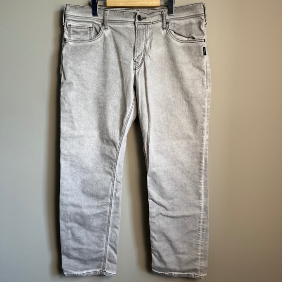 Silver Jeans Men's Denim EDDIE Brushed Gray Straight Jeans Tag: 38/32 **Flaw** - Picture 1 of 16